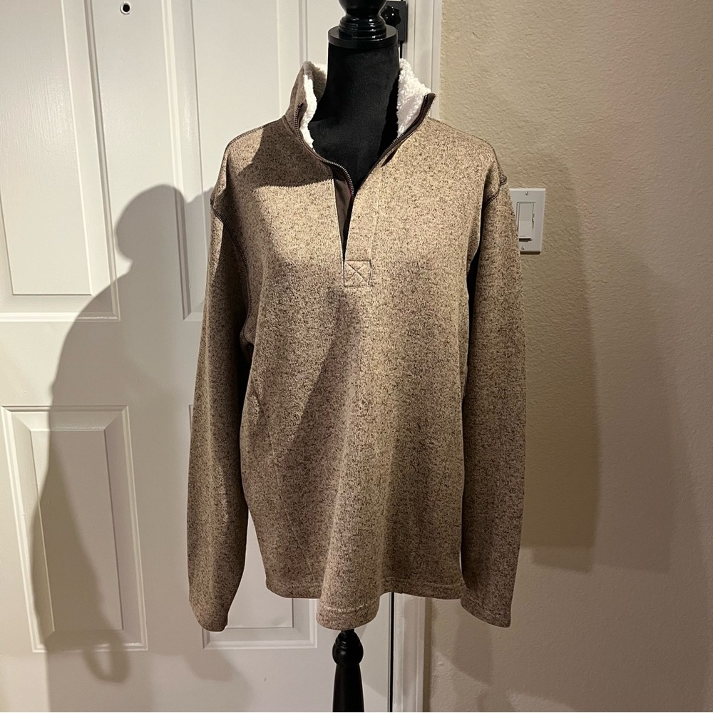 Weatherproof Vintage Men’s Size L Quarter-Zip Sweater Fleece - Tan Heather